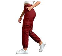 Pantalons De Travail Femme Cargo Y2K Ample Pant Multi Poches Zippé Casual Pantalon Femme Vacances Confortable Elastique Vetement Coton Streetwear Camping