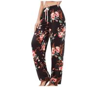 Pantalons De Yoga Et Pilates Femme Pantalon Large Blanc Fluide Combinaison Ete Baggy Leger 7/8 Été Thailande Fleuri Combi Jogging Sarouel Elastique Tenue Africaine Homme Vêtement Léger Thai
