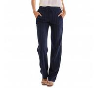Pantalons Décontracté Baggy Confortable Pantalon décontracté pour Femmes à Coupe Droite et Rayures Poches latérales Ample et Confortable avec Cordon de Maintien à la idéal Quotidien(Purple, M)