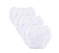 Pantalons d'incontinence for adultes, couvre-couche imperméable en PVC, sous-vêtements en plastique réutilisables en caoutchouc for hommes et femmes, paquet de 3(White,Medium)