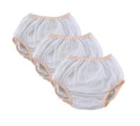 Pantalons d'incontinence for adultes, couvre-couche imperméable en PVC, sous-vêtements en plastique réutilisables en caoutchouc for hommes et femmes, paquet de 3(Skin tone,Small)