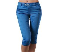 Pantalons en Coton Et Lin Chic Femmes Pantacourt Été Pantacourt Grande Taille pour Femme Jupe Culotte Work Outdoor Jogging Sport Long Leggings Blanc Vetement
