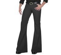 Pantalons en jean à patte d'éléphant pour homme, coupe slim, vintage années 60 et 70, jean disco, pantalons évasés stretch, pantalons bootcut en denim, Noir , XXL