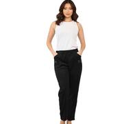 Pantalons en velours Cherry Berry pour femmes avec taille élastique, poches zippées avec détail zippé et tissu doux texturé - Coupe décontractée confortable, Noir , 52