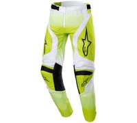 Alpinestars Racer Push Pantalon de motocross jeunesse, blanc-jaune, taille XL