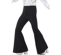 Pantalons Évasés Homme Noir Flares 60s 70s Costume Soirée Disco Rétro