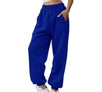Pantalons Femme Chic Et Elegant Survêtement avec Poche Élastique Casual Pantalon À Couleur Unie avec Bas Cintré Baggy Longueur Pants 2025 Automne Hiver