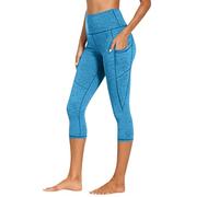 Pantalons Femme Été Droit Mode Décontracté Pants Chic et Elegant avec Poches Taille Haute Élastiquée Couleur Unie Respirant Pantacourt Coupe Slim Sportif Respirant Légère Yoga Gym Danse Pilates