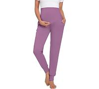 Pantalons Grossesse Confortable Grande Taille Chic Décontractés Pantalons Enceinte Femme Taille Haute élastique élégant Legging de Maternité Sport Jogging Yoga Fitness (Purple, XXL)