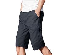 Pantalons Homme, Hommes Coton Quatre Saisons Couleur Unie Taille ÉLastique Salopette Pantalon DéContracté Short