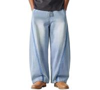 Pantalons Homme,Jean Homme Regular,Pantalon Denim délavé Ample avec Cordon de Serrage réglable pour Un Confort Quotidien et Un Style Moderne prêt à être en Toutes Saisons (Blue, XXL)