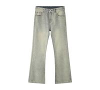 Pantalons Homme Jeans Gris Bleu Mode Punk Grande Taille Ample Stretch Pantalon Homme Denim Droit Noir Blanc Travail Décontracté Automne Hiver Loose Fit Straight Leg Men Pants Portefeuille (Yellow, S)