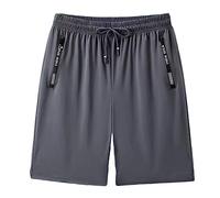 Pantalons Hommes Stretch Fin Respirant Cool Pantalons Jogging Hommes Été Séchage Rapide Pantalons Stretch Loisirs avec Poches Zippées Pantalons Décontractés Hommes F-Grey3 8XL