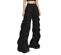 Pantalons Longs pour Femmes avec Poches lâches de Couleur Unie Short Rouge Basket