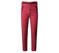 Pantalons médiévaux pour homme, style vintage gothique, brocart brodé, aristo, steampunk, victorien, pour Halloween, cosplay, costume, pantalons droits slim fit, crayon, marin, RD1., M