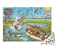 Pantanal Wetland Jaguar Jumble Puzzle en Bois Imperméable DIY Puzzles De 1000 Pièces pour Adultes Coloré Jeux Éducatifs