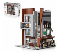 PANTASY Ensemble de construction d'architecture moderne pour adultes, modèle d'appartement modulaire inspiré du bureau coréen, structure en brique urbaine à 4 étages avec intérieurs détaillés et style