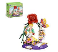 PANTASY - Ensemble de construction de jardin étoilé Le Petit Prince - Diorama floral fantastique avec rose géante et papillon - Modèle de brique créatif et cadeau de collection pour les fans
