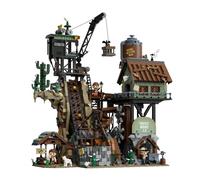 PANTASY GBC Ensemble de construction minière Gold Rush - Diorama motorisé à contraption de balle avec système d'engrenage, kit de brique interactive alimenté de type C avec 3 figurines, modèle