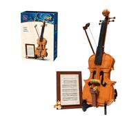 PANTASY Kit de construction de violon pour adultes, modèle d'instrument de | Violon à construire avec présentoir, plaque de musique vintage Beethoven, détails dorés, décoration musicale cadeau pour
