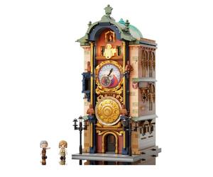 PANTASY Kit de construction d'horloge astronomique de Prague - Tour d'horloge gothique - Modèle architectural avec cadrans astronomiques mobiles - Modèle historique de collection pour adultes