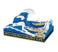 Pantasy Kanagawa Surfing Set Ukiyo-e Construction Game 15 Cm Bleu Enfants