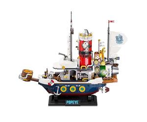 PANTASY Popeye Bateau Briques de Construction Adultes Popeye Vapeur Blocs de Construction Bateau Pirate Technic Kit de Jouet de Collection Modèle Réduit Construire Maquette Cadeau