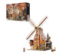 PANTASY Steampunk - Moulin à vent hollandais motorisé avec engrenages - Entraînement - Mur rabattable - Modèle d'architecture pour adultes