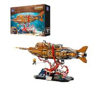 PANTASY Steampunk Nautilus U-Boot Kit de blocs de serrage modulaire à 3 sections avec hélice à engrenage, mini bateau et scène d'aventure sous-marine, modèle mécanique rétro de collection pour adultes