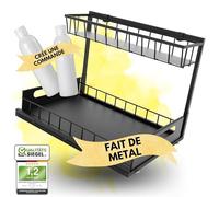 Panteer ® Étagère sous évier - Grande capacité - Organiseur de cuisine - Durable en métal - Rangement de cuisine - Utilisable comme étagère à épices ou organisateur de produits de nettoyage -