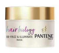 Pantene Masque capillaire anti-frisottis et illuminé, pour cheveux crépus ou secs et colorés, avec acide hyaluronique, masque reconstruisant Omega 9 et Pro-V, aide à réparer les dommages, 160 ml
