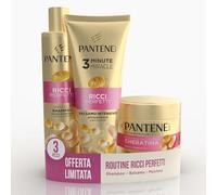 Pantene Pro-V Miracles Bouclés Parfait Ensemble cadeau pour cheveux : 1 shampooing 250 ml, 1 baume intensif 200 ml, 1 masque 300 ml, transforme des boucles rebelles en boucles lumineuses et élastiques