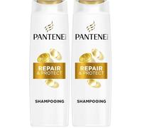 Pantene Pro-V Repair & Protect Shampoing 250ml pour Cheveux Fragiles, Secs et Abîmés, Nettoie en Douceur et Protège les Ponts Capillaires, Sans Silicones, Huiles Minérales et Colorants (Lot de 2)