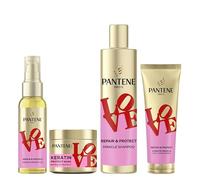 Pantene Pro-V x Robert Indiana Art Collection Routine Repair et Protect. Shampooing 250ml, Soin 220ml, Masque 300ml, Huile 100ml. Cheveux Secs et Abîmés