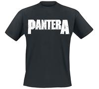 Pantera Logo Homme T-Shirt Manches Courtes Noir 100% Coton Regular/Coupe Standard