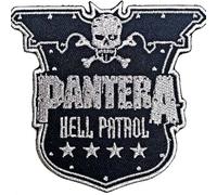 Pantera - Pantera Patch Hell Patrol Band Logo Nouveau Officiel Noir Embroidered Woven Iron Size One Size