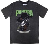 Pantera T-shirt Skeleton Cowboy Stone Wash Unisex Charcoal Grey M