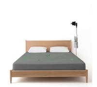 panthem Drap-housse de mise à la terre d'été, 180 x 200 cm, de luxe, en coton légèrement rafraîchissant, avec 5 % de fibre d'argent pour un meilleur sommeil, poche de mise à la terre, gris