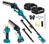 panthem Élagueuse sur perche sans fil 4 en 1 de 15 cm Mini tronçonneuse télescopique avec batterie et sécateur électrique de 45 mm 21 V 4000 mAh pour makita 18V Élagueur Pour le jardin