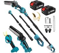 panthem elagueuse sur perche sans fil 4 en 1 Sécateur et tronconneuse- Mini tronçonneuse perche élagueuse avec batterie et scie à elagueuse telescopique Pour Makita 18 V, coupe branche telescopique