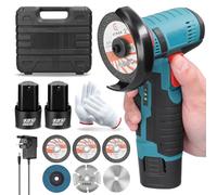 Panthem Mini Meuleuse 2x2 Ah, 6 Disques de Coupe, 1 Meule Ø 76 mm, 19500 Tr/min, 12 V Sans Fil pour Couper, Polir, Meuler et Dépoussiérer