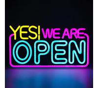 panthem Panneau néon LED ouvert, 41,9 x 22,9 cm à intensité variable, ultra lumineux ! We are Open Signs for Business, panneau lumineux USB 5 V pour fenêtre d'affaires, cafés, magasins, restaurants