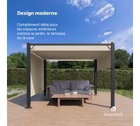 Pantheon Cortina Pavillon 3x3 m | résistant aux intempéries | aluminium | thermolaqué | volets roulants