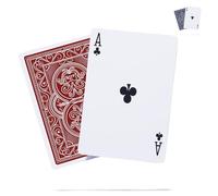 Pantheon Playing Cards Jeu de cartes lourdes, idéal pour l’extérieur | Cartes à jouer étanches et résistantes au vent | Cartes de poker protégées par un plastique épais (Rouge)