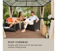 Pantheon Solid Sky Ambient Solar Pergola avec toit gris 3x3m polycarbonate aluminium