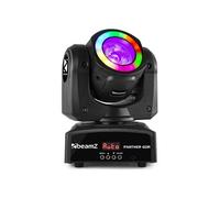 BeamZ Panther 60R Lyre Beam LEDs avec Anneau LED - 60 Watts, DMX 13/15 Canaux, Mode Musical, Programmes Auto, Pan 540°, Tilt 180°, 5° de Faisceau, Idéal pour les Clubs, Scènes