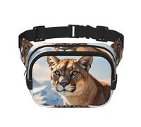 Panther Mountain Lion Sac banane pour femme imperméable et réglable Sac banane tendance décontracté pour course à pied, entraînement, randonnée, voyage, noir, taille unique, Noir , Taille unique