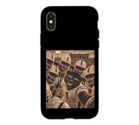 Panther Players Huddle Mascotte Vintage Cool School College QB Coque pour iPhone X/XS