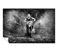 Panther Print Fine Art Prints Poster artistique sans cadre Motif motard sportif en noir et blanc 31 x 20 cm