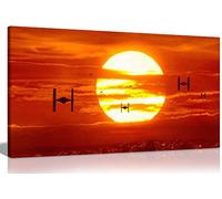 Panther Print Impression sur toile Star Wars, représentant des chasseurs TIE au coucher du soleil - Décoration murale, 76,2 x 40,6 cm